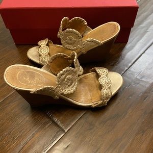 Jack Rodgers gold wedges sz7